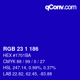 Color code: RGB 23 1 186 | qconv.com
