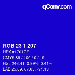 Color code: RGB 23 1 207 | qconv.com