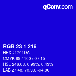 Color code: RGB 23 1 218 | qconv.com