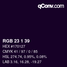 カラーコード: RGB 23 1 39 | qconv.com