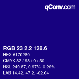 カラーコード: RGB 23 2.2 128.6 | qconv.com