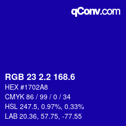 カラーコード: RGB 23 2.2 168.6 | qconv.com