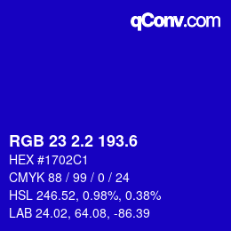 カラーコード: RGB 23 2.2 193.6 | qconv.com