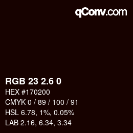カラーコード: RGB 23 2.6 0 | qconv.com