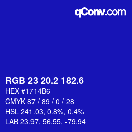 カラーコード: RGB 23 20.2 182.6 | qconv.com