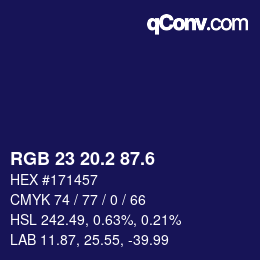 カラーコード: RGB 23 20.2 87.6 | qconv.com