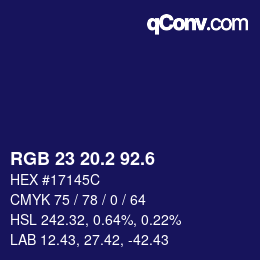 カラーコード: RGB 23 20.2 92.6 | qconv.com