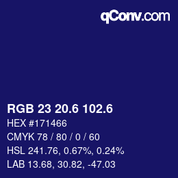 カラーコード: RGB 23 20.6 102.6 | qconv.com