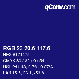 カラーコード: RGB 23 20.6 117.6 | qconv.com