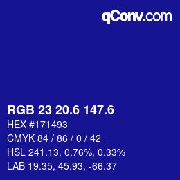 カラーコード: RGB 23 20.6 147.6 | qconv.com