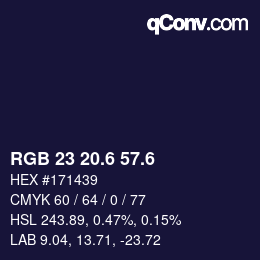 カラーコード: RGB 23 20.6 57.6 | qconv.com