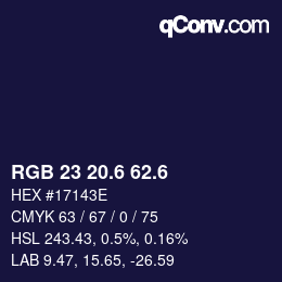 カラーコード: RGB 23 20.6 62.6 | qconv.com