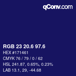 カラーコード: RGB 23 20.6 97.6 | qconv.com