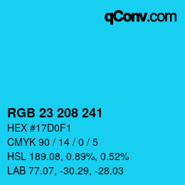 Color code: RGB 23 208 241 | qconv.com