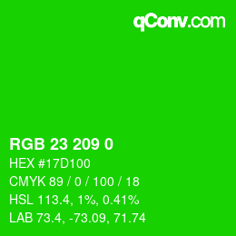 Code couleur: RGB 23 209 0 | qconv.com