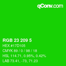 Color code: RGB 23 209 5 | qconv.com