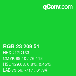Color code: RGB 23 209 51 | qconv.com