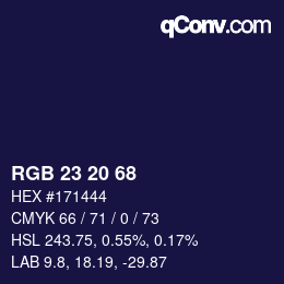 カラーコード: RGB 23 20 68 | qconv.com