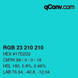 Color code: RGB 23 210 210 | qconv.com