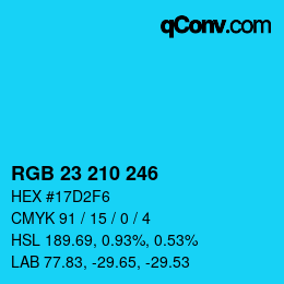 Color code: RGB 23 210 246 | qconv.com