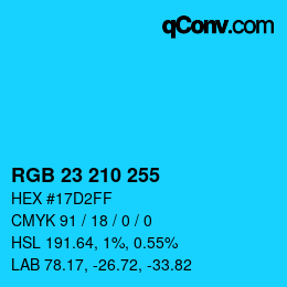 Color code: RGB 23 210 255 | qconv.com