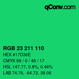 Color code: RGB 23 211 110 | qconv.com