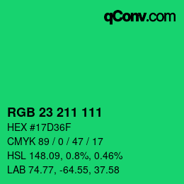 Color code: RGB 23 211 111 | qconv.com