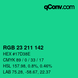 Color code: RGB 23 211 142 | qconv.com