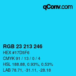 Color code: RGB 23 213 246 | qconv.com