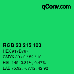 Color code: RGB 23 215 103 | qconv.com
