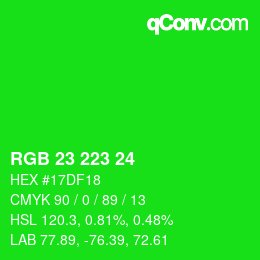 Color code: RGB 23 223 24 | qconv.com
