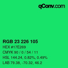 Color code: RGB 23 226 105 | qconv.com