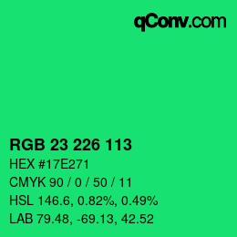 Color code: RGB 23 226 113 | qconv.com