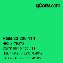 Color code: RGB 23 226 114 | qconv.com