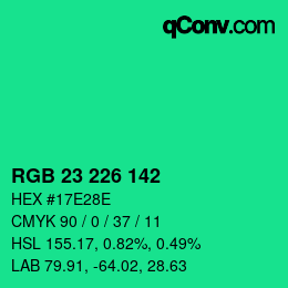 Color code: RGB 23 226 142 | qconv.com