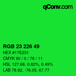 Color code: RGB 23 226 49 | qconv.com