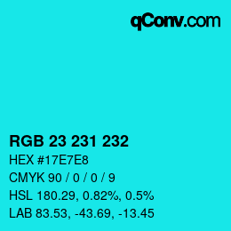 Color code: RGB 23 231 232 | qconv.com