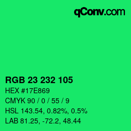Color code: RGB 23 232 105 | qconv.com