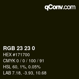 カラーコード: RGB 23 23 0 | qconv.com