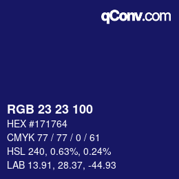 Color code: RGB 23 23 100 | qconv.com
