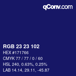 Color code: RGB 23 23 102 | qconv.com