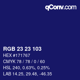 カラーコード: RGB 23 23 103 | qconv.com