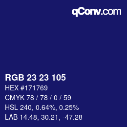 Color code: RGB 23 23 105 | qconv.com