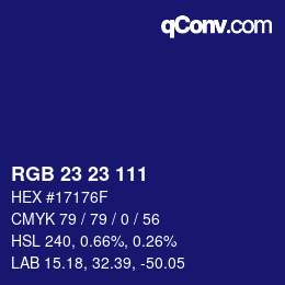 Color code: RGB 23 23 111 | qconv.com