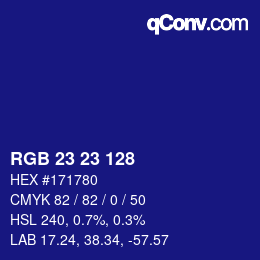 Color code: RGB 23 23 128 | qconv.com