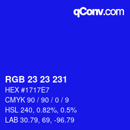 Color code: RGB 23 23 231 | qconv.com