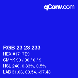 Color code: RGB 23 23 233 | qconv.com
