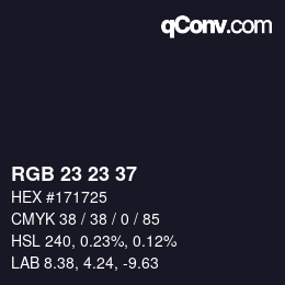 カラーコード: RGB 23 23 37 | qconv.com