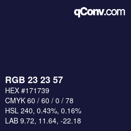 カラーコード: RGB 23 23 57 | qconv.com