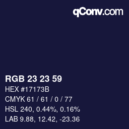 カラーコード: RGB 23 23 59 | qconv.com